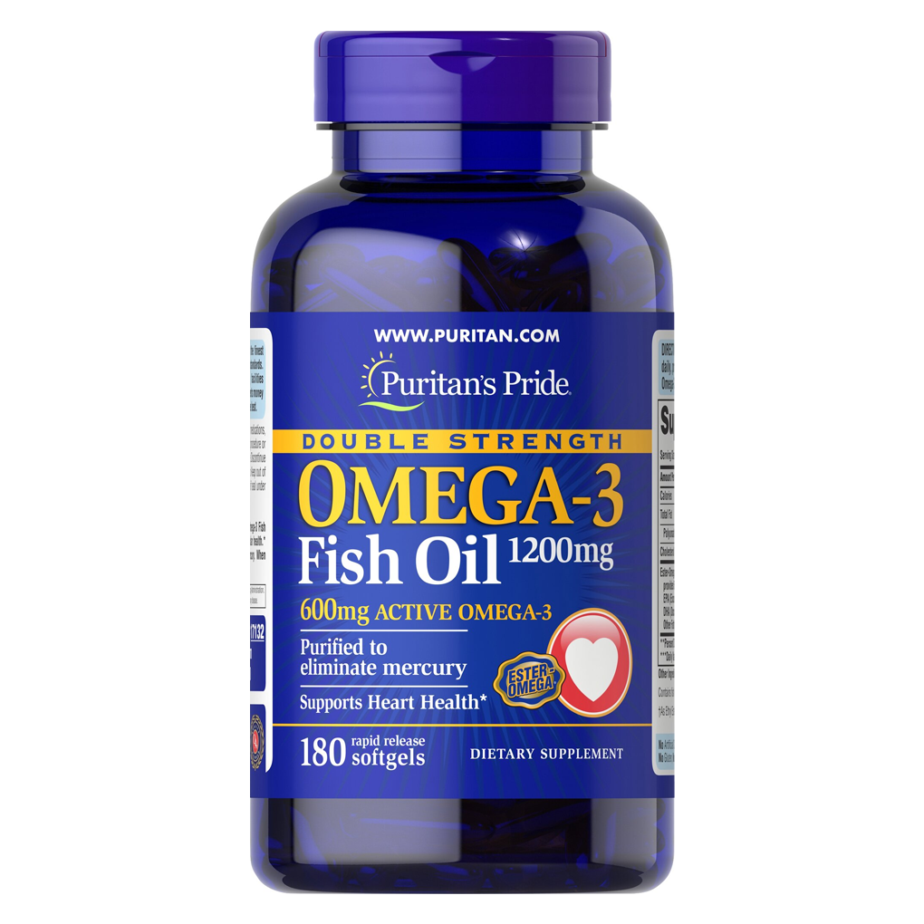 Puritan’s Pride Double Strength Omega-3 Fish Oil 1200 mg / 180 Softgels